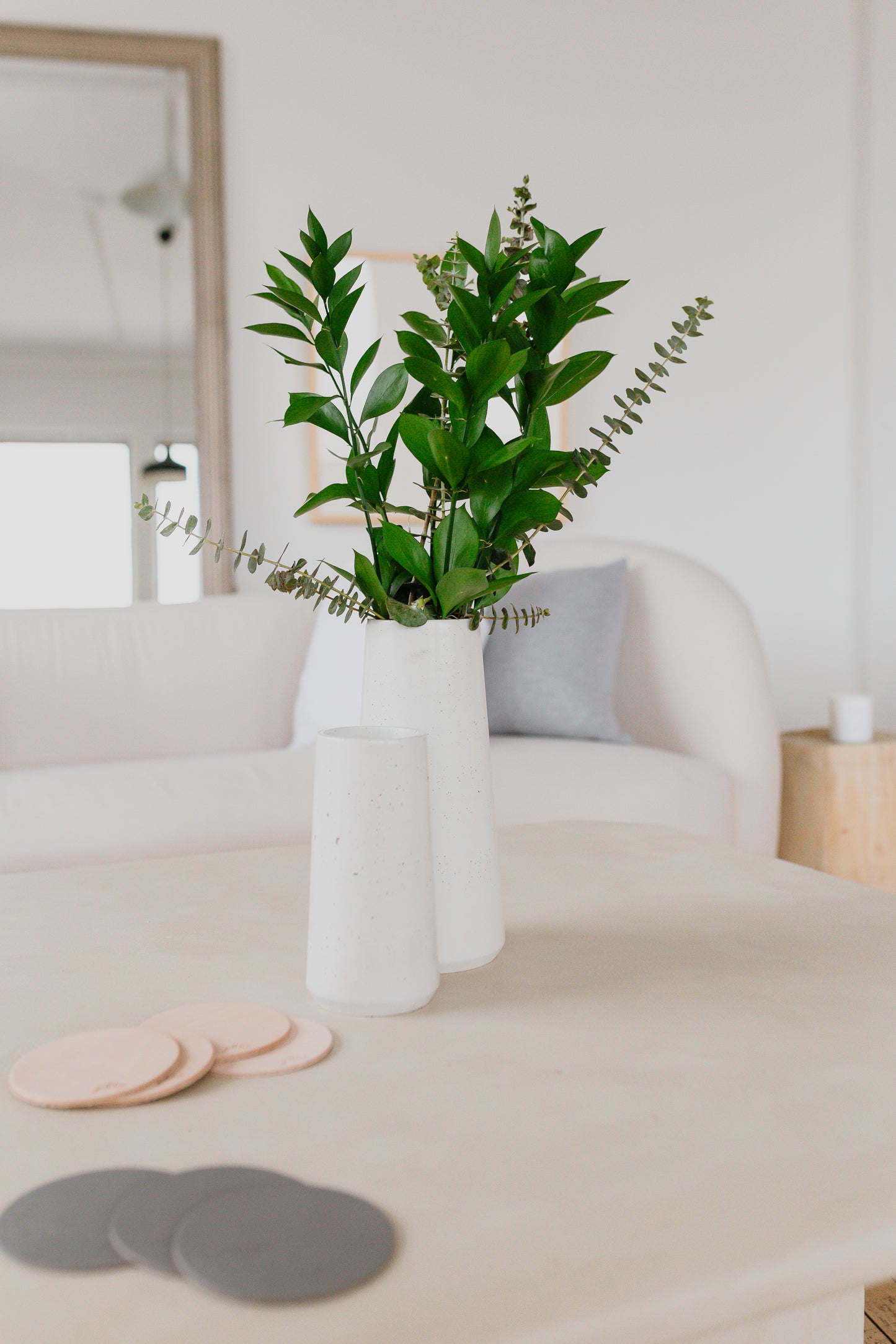 Large White Concrete Vase